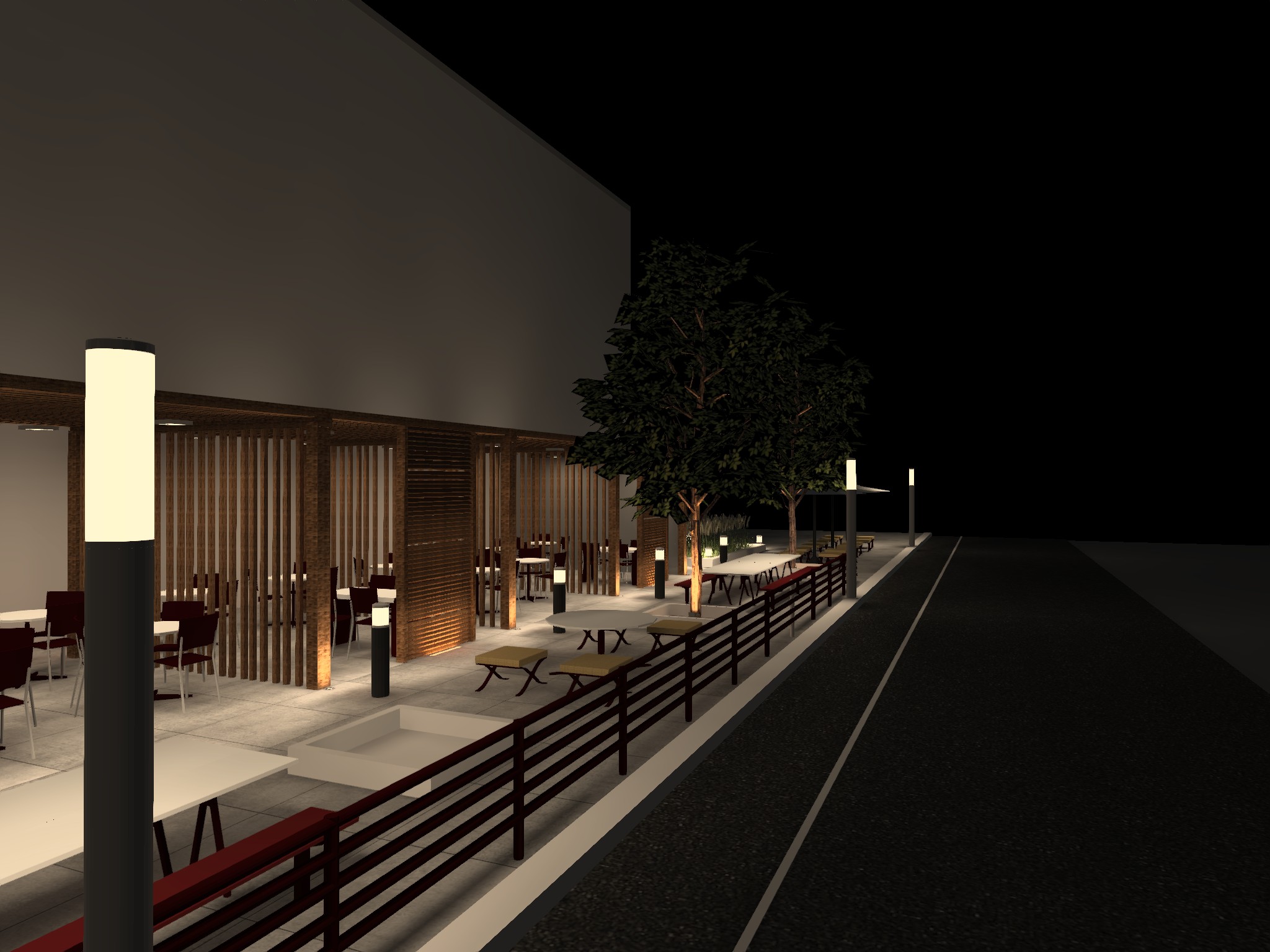 Restaurant Landscape Lighting